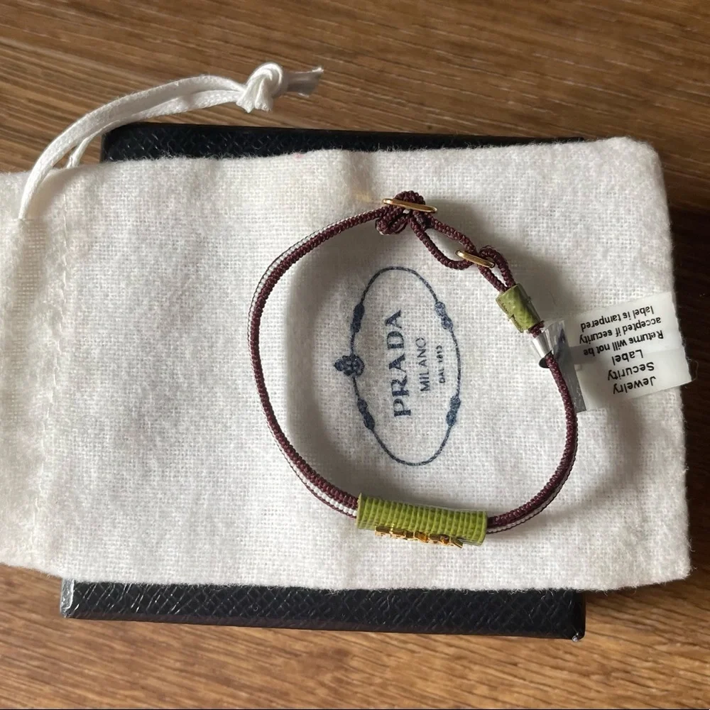 PRADA-AUTHENTIC (Preloved) Elastic And Leather Bracelet - Picture 5 of 13